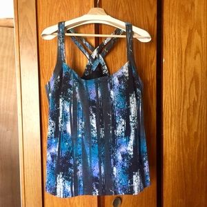 LUCY Activewear Workout Tank Blue/Black 3X